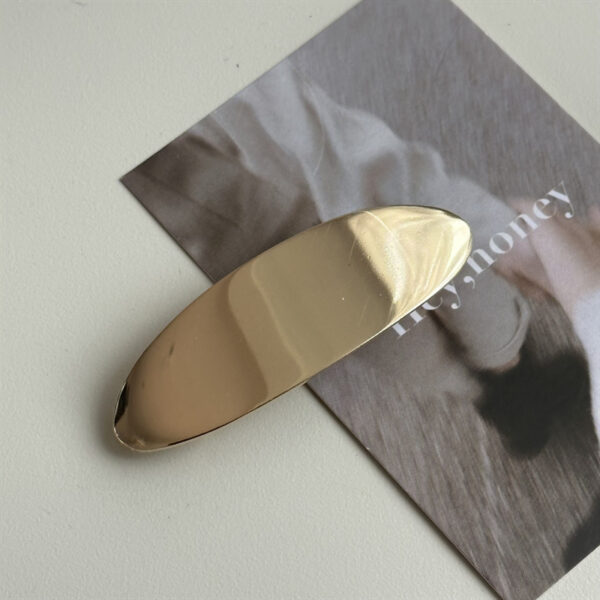 Glossy Metal Oval Duckbill Barrettes - Image 2