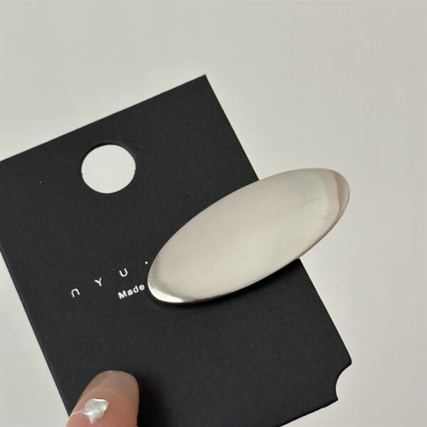 Glossy Metal Oval Duckbill Barrettes - Image 4