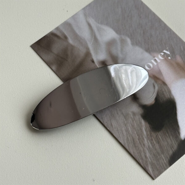 Glossy Metal Oval Duckbill Barrettes - Image 7