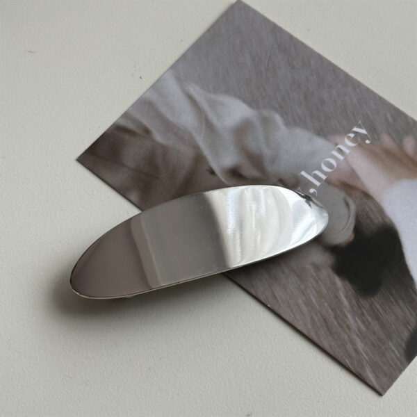 Glossy Metal Oval Duckbill Barrettes - Image 8