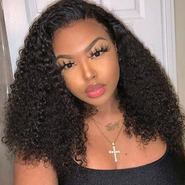 Kinky Curly Short Bob Lace Front Human Hair Wig - Image 1