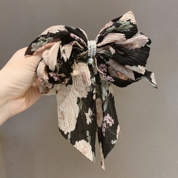 Big Bow Floral Hairpin - Image 2