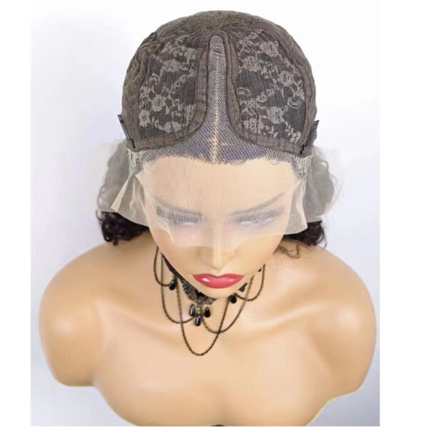 Kinky Curly Short Bob Lace Front Human Hair Wig - Image 4