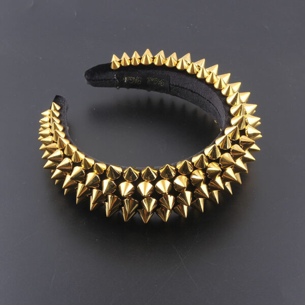 Fashion Sponge Rivet Baroque Headband - Image 3