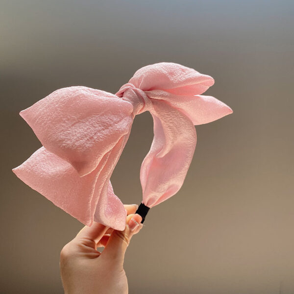 Seersucker Oversized Bow Headband High Sense Wide Brim Hair Accessories - Image 9