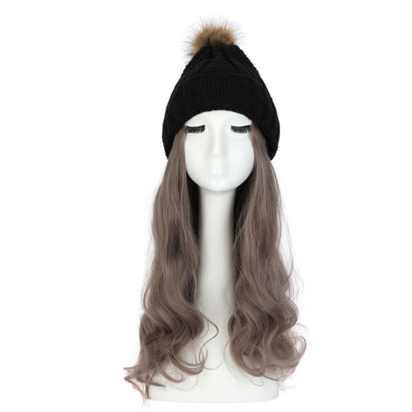 Women's Hat Wig Detachable Woolen Cap - Image 9