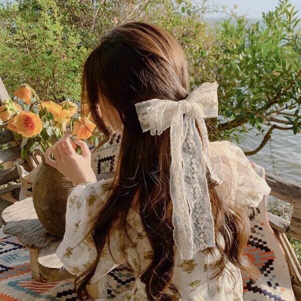 Female Sweet Desire Mesh Bow Hair Clip - Image 10
