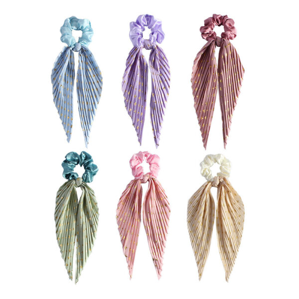Cute Silk Ponytail Hair Loop Hair Band Hair Accessories Floral Headrope Retro Elastic Printed Hair Rope Women Girl - Image 3