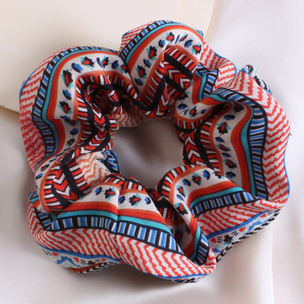 New Retro Printed Large Intestine Hair Tie For Women Highly Elastic Large Intestinal Ponytail Hair Ropes Headwear - Image 8