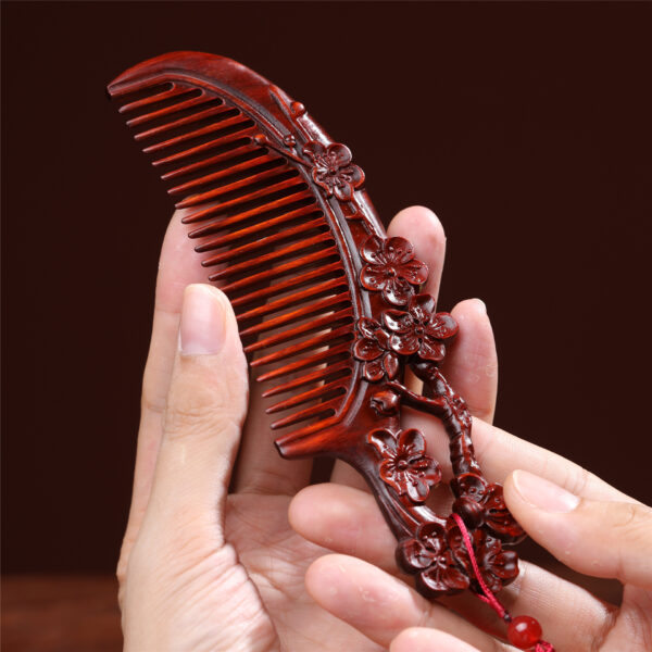 Rosewood Peach Blossom Drunk Hair Wooden Comb Hairpin Gift Set - Image 4