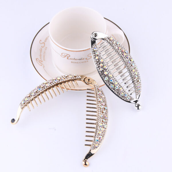 Popular Diamond Rhinestone Electroplating Fish Banana Fish-shaped Hair Clip - Image 7