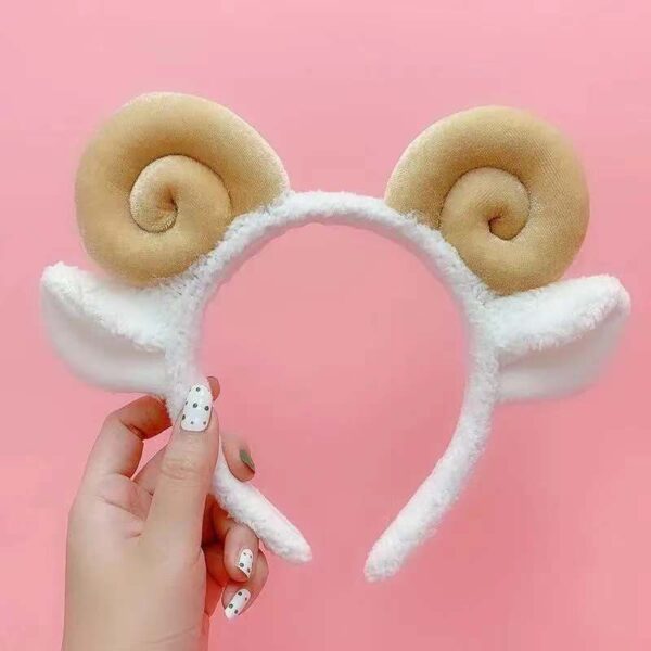 Hoop Cute Plush Sheep Horn Headdress Sweet Lady - Image 9