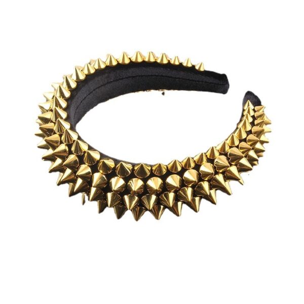 Fashion Sponge Rivet Baroque Headband - Image 5
