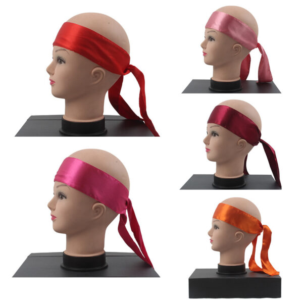 Wig, Turban, Satin Cloth, Long Scarf, Long Ribbon, Silk Hairband, Headband, Headband - Image 1