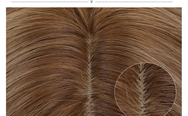 European And American Style Wig Female High-temperature Fiber Hair Brown Golden Gradient Medium Points Without Bangs Big Wave Curly Hair - Image 7