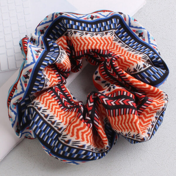 New Retro Printed Large Intestine Hair Tie For Women Highly Elastic Large Intestinal Ponytail Hair Ropes Headwear - Image 10