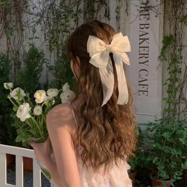 Female Sweet Desire Mesh Bow Hair Clip - Image 3