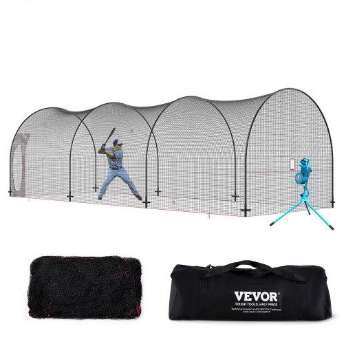 Baseball Batting Cage, Softball and Baseball Batting Cage Net and Frame, Practice Portable Cage Net with Carry Bag, Heavy Duty Enclosed Pitching Cage, for Backyard Batting Hitting Training, 33FT - Image 1