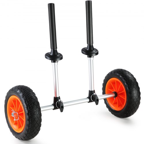 Heavy Duty Kayak Cart, 280Lbs Load Capacity, Detachable Canoe Trolley Cart With 10'' Solid Tires, Adjustable Width & Top Foam Protection, For Kayaks With Drain Holes Of 2.54Mm And Above - Image 1