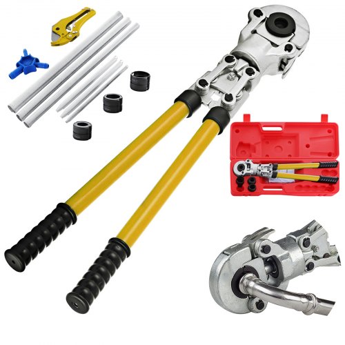 Pipe Crimping Pliers Hand Pressing Kit with 6 Pieces Tool PEX Presser ?16 - 32 mm for Composite Pipe Pex-Al-Pex Aluminum Composite Pipes - Image 1
