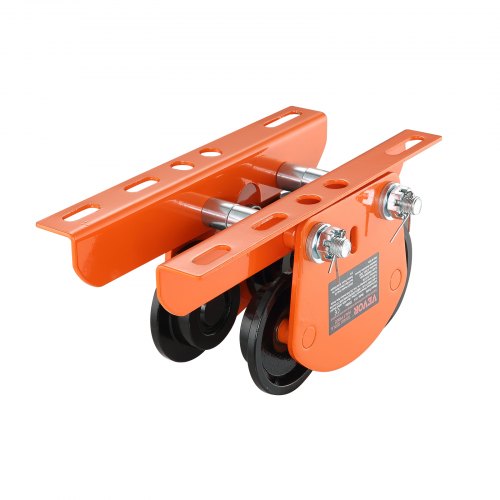 Electric Hoist Manual Trolley, 2200 lbs/1 Ton Capacity for PA200 PA250 PA300 PA400 PA500, Push Beam Trolley with Dual Wheels, 2.68"-4.33" Adjustable Beam Flange Width for Straight Curved I Beam - Image 1