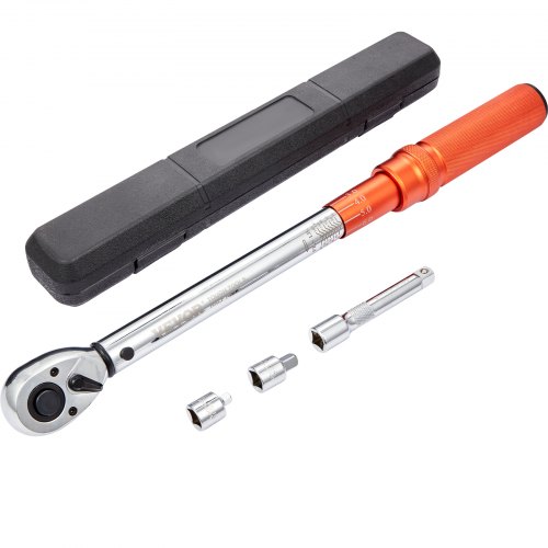Torque Wrench, 1/2 Inch Drive Click Torque Wrench 10 150Ft.Lb/14 204N.M, Dual Direction Adjustable Torque Wrench Set, Mechanical Dual Range Scales Torque Wrench Kit With Adapters Extension Rod - Image 1