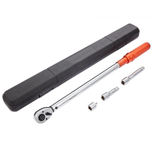 Torque Wrench, 1/2 Inch Drive Click Torque Wrench 20 250Ft.Lb/34 340N.M, Dual Direction Adjustable Torque Wrench Set, Mechanical Dual Range Scales Torque Wrench Kit With Adapters Extension Rod - Image 1