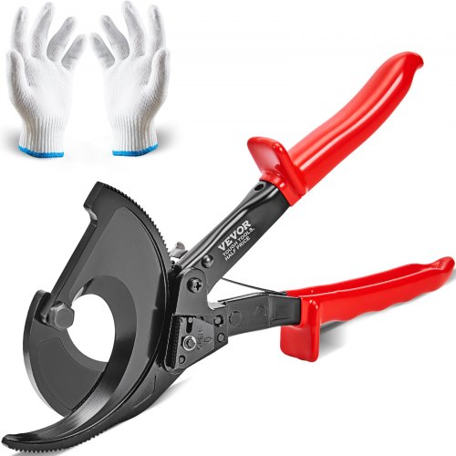 Ratcheting Cable Cutter, 11" Ratchet Wire And Cable Cutter, Cut Up To 400 Mm??, With Comfortable Grip Handles, Easy To Use Quick Release Lever, Silicon Manganese Spring Steel Blade - Image 1