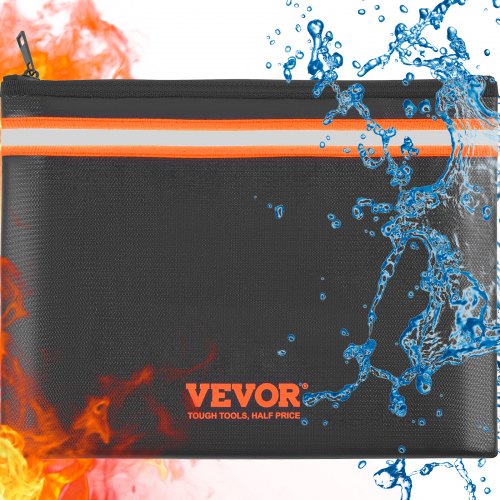 Fireproof Document Bag, 13.4"X10" Fireproof Money Bag 2000?, Fireproof And Waterproof Bag With A Card Pocket, Zipper, And Reflective Strip, For Money, Documents, Jewelry And Passport - Image 1