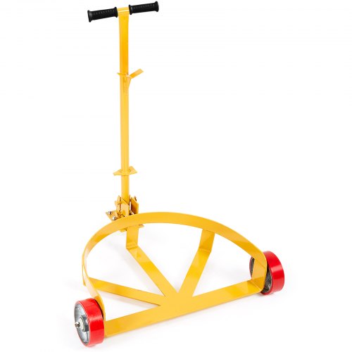 55 Gallon Drum Dolly, 1200 Lbs Load Capacity, Barrel Dolly Cart Drum Caddy Round Dolly Steel Low Profile, Heavy Duty Steel Frame With Adjustable Handle 3 Wheels, For Workshop Factory Warehouse - Image 1