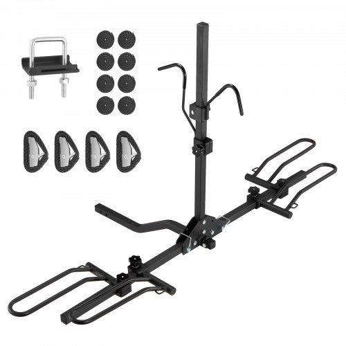 Hitch Mount Bike Rack, 2 Bike Platform Style, 80 Lbs Max Capacity Bike Rack Hitch For 1.25 /2 Inch Receiver, Titling And Folding Bike Carrier With Tires Up To 2.4" Wide, For Car, Suv, Truck, Rv - Image 1