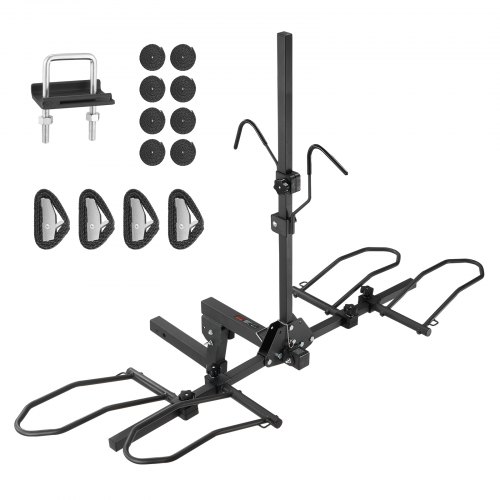 Hitch Mount Bike Rack, 2 Bike Platform Style, 160 Lbs Max Capacity Bike Rack Hitch For 2 Inch Receiver, Titling And Folding Bike Carrier With Tires Up To 5" Wide, For Car, Suv, Truck, Rv - Image 1