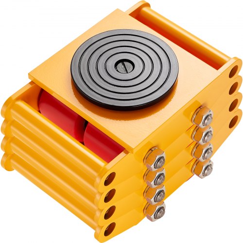 4Pcs Machinery Skate Dolly, 17637Lbs/8T Industrial Machinery Mover, Heavy Duty Carbon Steel Machinery Moving Skate With 4 Pu Wheels And 360?? Rotation Non Slip Cap For Warehouse Workshop Factory - Image 1