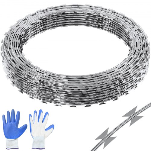 Razor Wires, 246 ft Razor Barbed Wire, 5 Rolls Razor Wire Fencing Razor Fence, Razor Ribbon Barbed Wire Galvanized Razor Wire Fence, Rolls Razor for Garden - Image 1