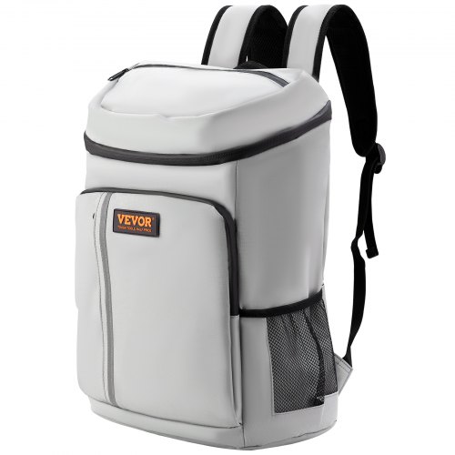 Cooler Backpack, 28 Cans Backpack Cooler Leakproof, Waterproof Insulated Backpack Cooler, Lightweight Beach Cooler Bag With Shoulder Padding And Mesh Pocket For Hiking, Camping, Bbq, Grey - Image 1