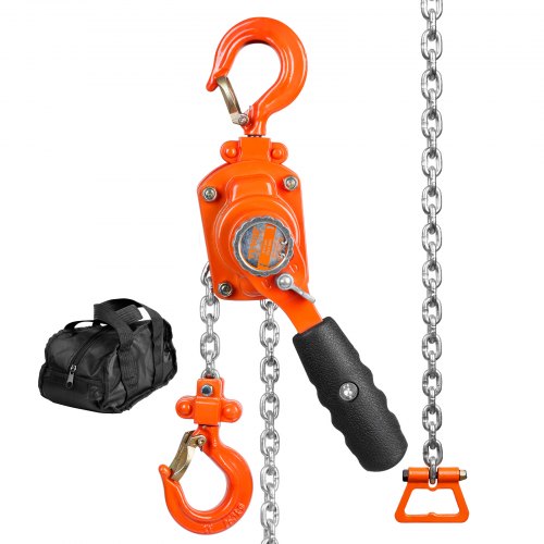 Manual Lever Chain Hoist, 1/4 Ton 550 Lbs Capacity 5 Ft Come Along, G80 Galvanized Carbon Steel With Weston Double Pawl Brake, Auto Chain Leading & 360?? Rotation Hook, For Garage Factory Dock - Image 1