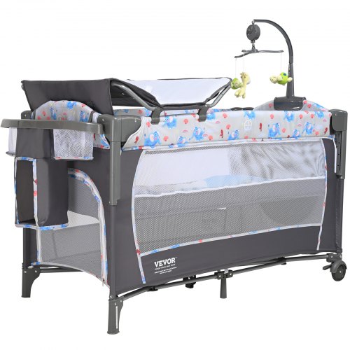 Baby Bassinet, 77 lbs Load Capacity, Easy to Fold Portable Baby Bassinet Bedside Sleeper with Storage Basket and Wheels, Baby Cradle Bedside Crib with Mosquito Net for Infant Newborn Girl Boy - Image 1