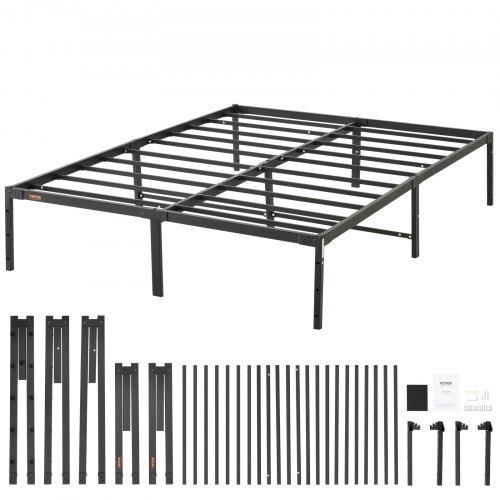 Full Size Bed Frame, 14 Inch Metal Bed Frame Platform, 1500 Lbs Loading Capacity Bed Frame Noise Free, Heavy Duty Mattress Foundation, Easy Assembly - Image 1