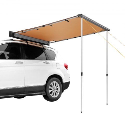 Car Side Awning, Large 4.6'x6.6' Shade Coverage Vehicle Awning, PU3000mm UV50+ Retractable Car Awning with Waterproof Storage Bag, Suitable for Truck, SUV, Van, Campers - Image 1