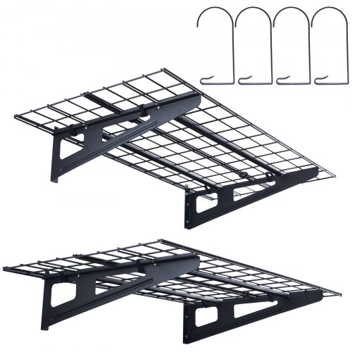Garage Storage Shelving, 2 Pack, 4 x 2 ft Heavy Duty Garage Shelves Wall Mounted, 500 lbs Load Capacity(Total) Garage Storage Rack Floating Shelves, Suitable for Shop, Shed, Garage Storage - Image 1