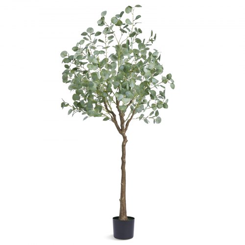 Artificial Eucalyptus Tree, 1.8 M Tall Faux Plant, Secure Pe Material & Anti Tip Tilt Protection Low Maintenance Plant, Lifelike Green Fake Potted Tree For Home Office Decor Indoor Outdoor - Image 1