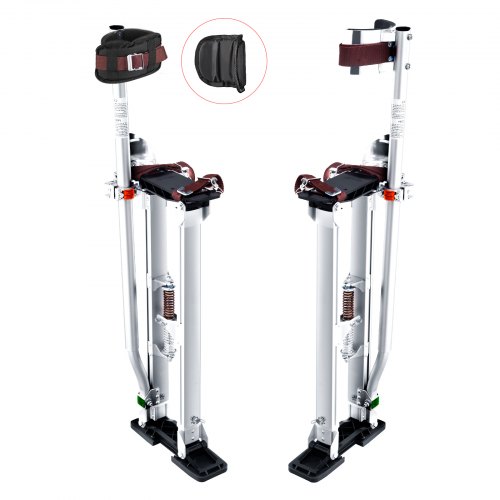 Drywall Stilts, 24'' 40'' Adjustable Aluminum Tool Stilts With Protective Knee Pads, Durable And Non Slip Work Stilts For Sheetrock Painting, Walking, Taping, Silver - Image 1