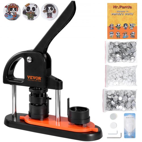 Button Maker Machine, 1.25 Inch/32Mm Pin Maker, Installation Free Badge Punch Press Kit, Children Diy Gifts Button Making Supplies With 500Pcs Button Parts, Circle Cutter, Magic Book - Image 1