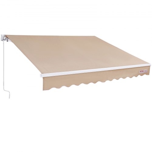 Manual Retractable Awning, 8 x 7 ft Outdoor Patio Awning Retractable Sun Shade, Water-Resistant Polyester Patio Door Window Awning Sunshade Shelter with Crank Handle for Backyard, Balcony - Image 1