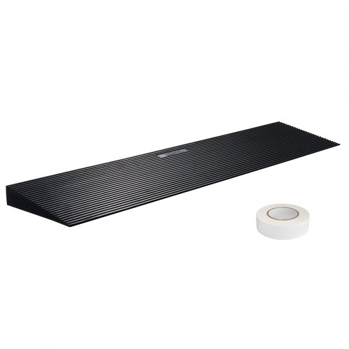 1.6" Rise Cuttable Threshold Ramp For Sweeping Robot, 35.4" Wide Natural Rubber Wheelchair Ramp, Non Slip Solid Rubber Ramp With Double Sided Tape For Doorways, Driveways, Bathroom, Smooth Tile - Image 1