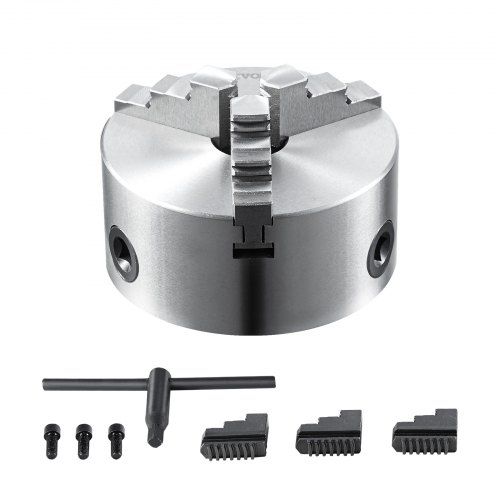 3 Jaw Lathe Chuck, 6'', Self Centering Lathe Chuck, 0.14 6.3 In/3.5 160 Mm Clamping Range With T Key Fixing Screws Reversible Jaws, For Lathe 3D Printer Machining Center Milling Drilling Machin - Image 1