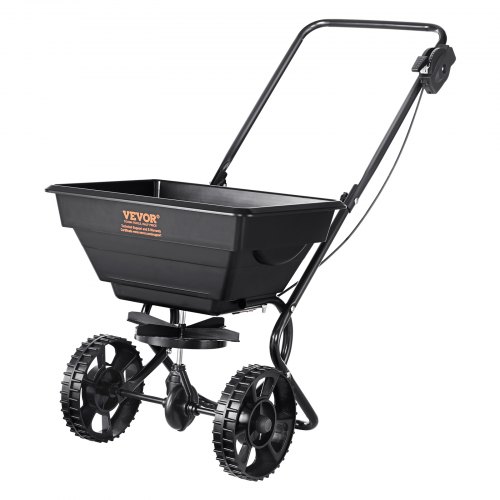 Broadcast Spreader, 25 LB Walk-Behind Turf Spreader with 8" Wheels, Steel Push Fertilizer Spreader, Garden Seeder, and Salt Spreader, Designed for Residential, Farm, and Tough Terrain, Black - Image 1