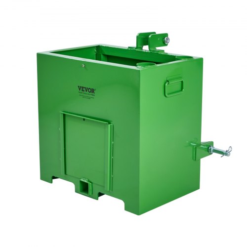 Ballast Box 3 Point Category 1 Tractor, 800lbs Capacity Hitch Ballast Box, for 2'' Hitch Receiver, Tractor Ballast Box with 5cu.ft Volume, Heavy-duty Steel, Green - Image 1