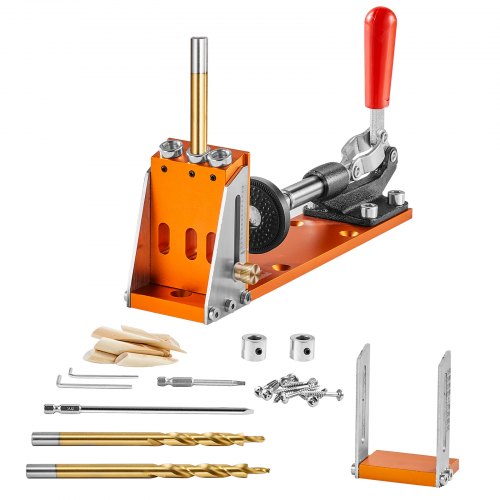 30 Pcs Pocket Hole Jig Kit, Adjustable & Easy To Use Pocket Hole Jig System With Step Drills, Wrenches, Drill Stop Rings, And Square Drive Bits, Dual Scale Marks For Diy Carpentry Projects - Image 1