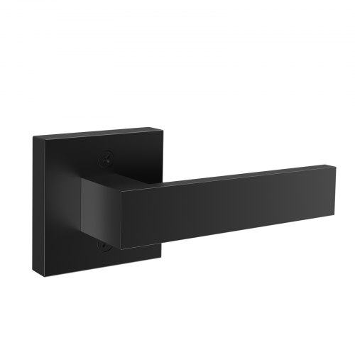 Dummy Door Lever, 1 Pc Non Turning Single Side Push/Pull Handle, Contemporary Square Door Lever Set, Reversible For Right And Left Sided Doors,For Pantry, Closet, And French Doors, Matte Black - Image 1